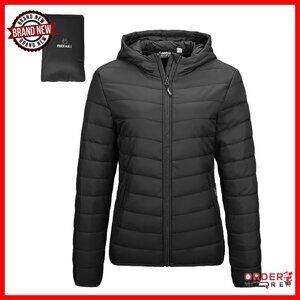 Women's Packable Lightweight Full-Zip Puffer Jacket with Hood